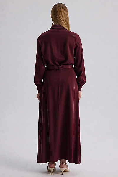 Erkek Yaka Klasik Gömlek Bordo - MISS DALIDA (1)