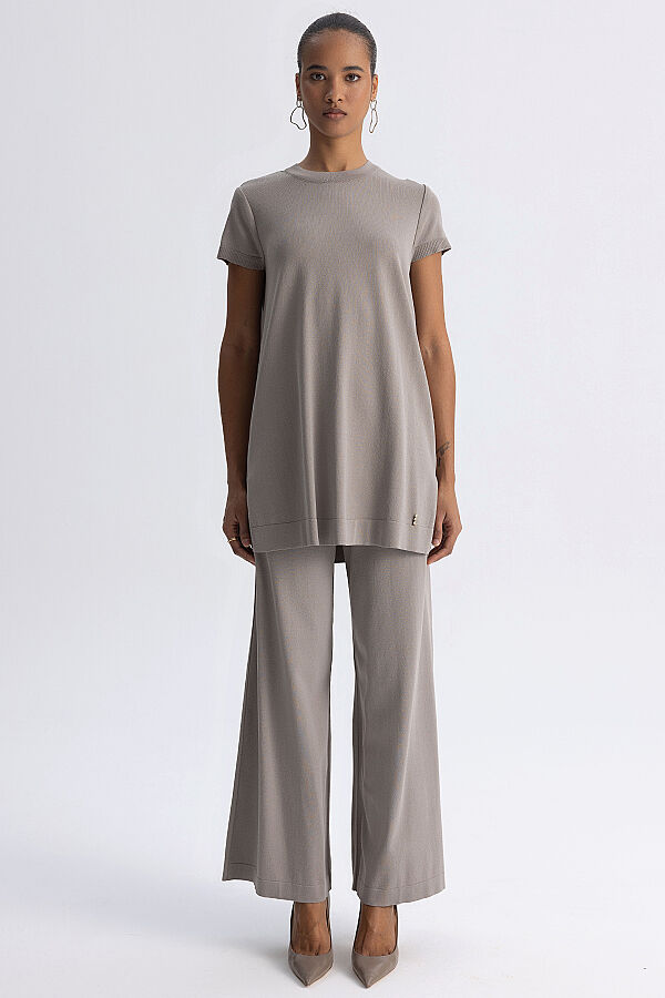  Kısa Kollu Basic Triko Tunik Taş - 7