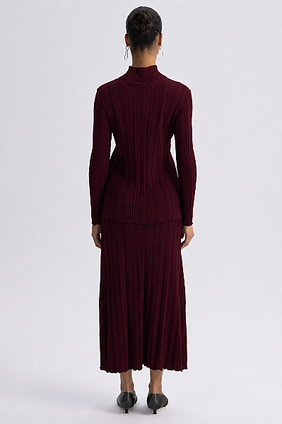 Fitilli Dik Yaka Tunik Bordo - MISS DALIDA (1)