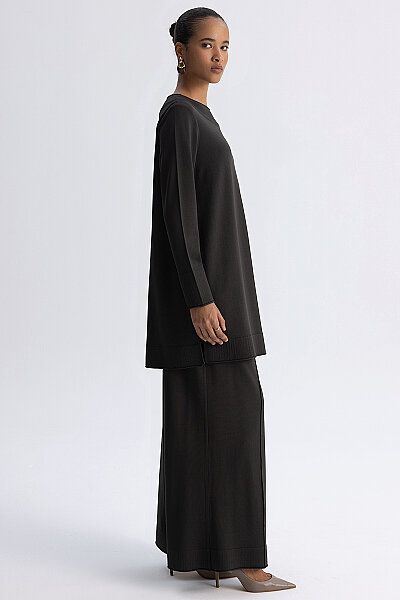  Yuvarlak Yaka Basic Tunik Haki - 4