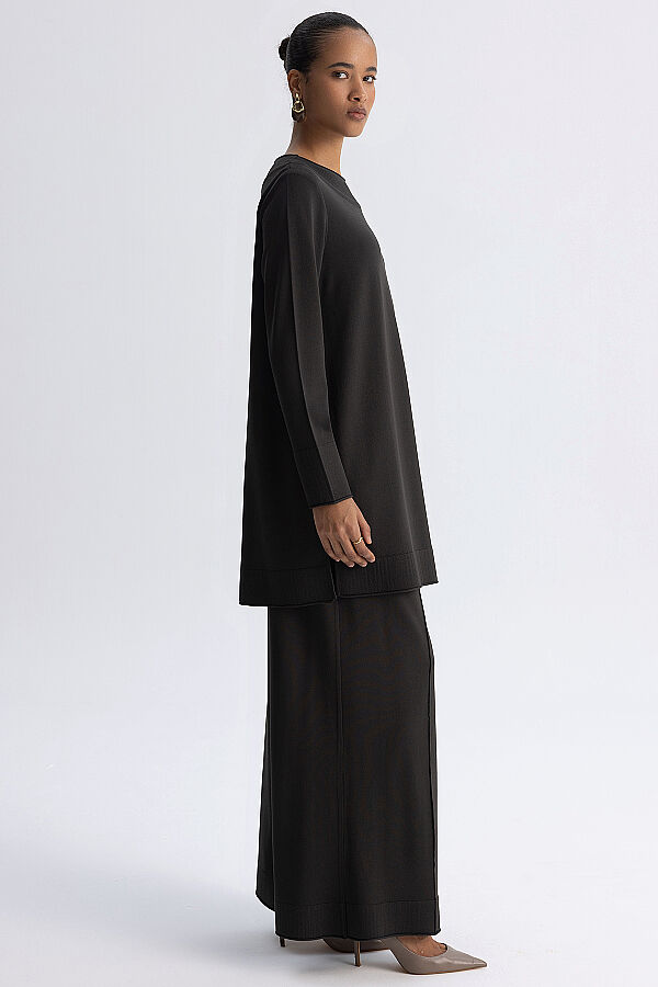  Yuvarlak Yaka Basic Tunik Haki - 4