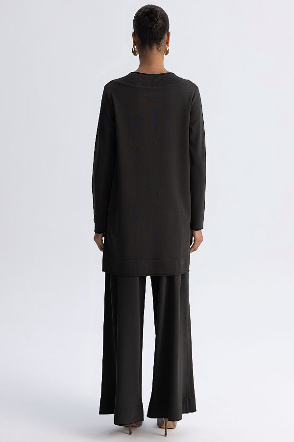  Yuvarlak Yaka Basic Tunik Haki - 8