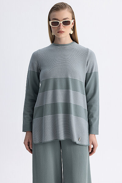 Kontrast Renkli Touch Me Tunik Mint - 9