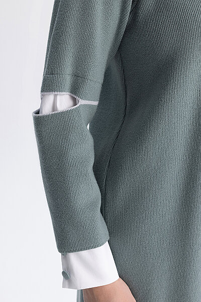 Manşet Detaylı Triko Tunik Mint - 5
