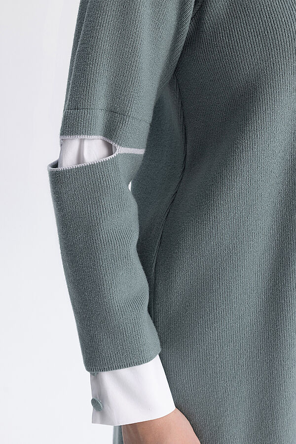 Manşet Detaylı Triko Tunik Mint - 5