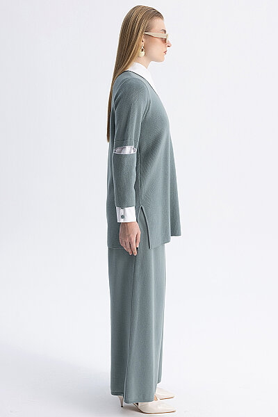 Manşet Detaylı Triko Tunik Mint - 6