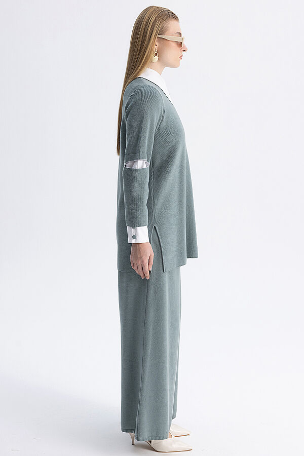 Manşet Detaylı Triko Tunik Mint - 6