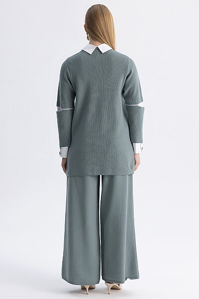 Manşet Detaylı Triko Tunik Mint - 7