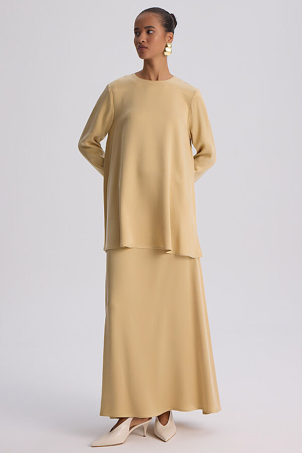 A Kesim Yuvarlak Yaka Şık Tunik Craft - 2