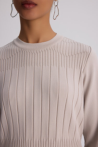  Kalın Fitilli Bol Paça Pantolon Taş - 4