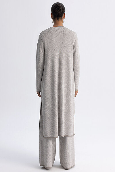 Minimal Desenli Bol Paça Touch Me Pantolon Vizon - 5