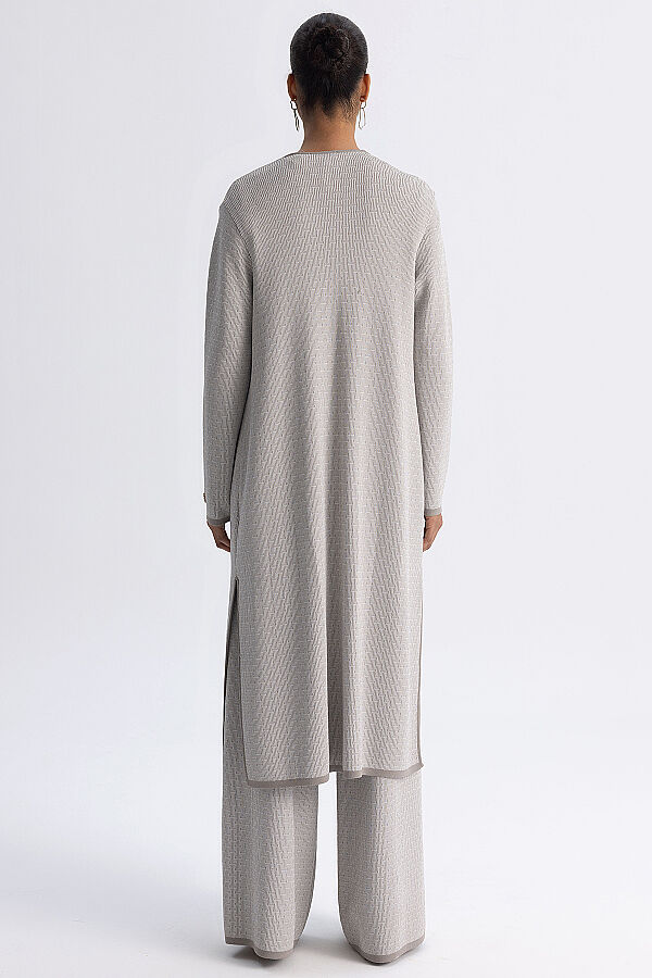 Minimal Desenli Bol Paça Touch Me Pantolon Vizon - 5