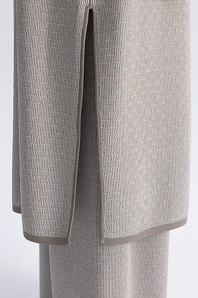Minimal Desenli Bol Paça Touch Me Pantolon Vizon - 6