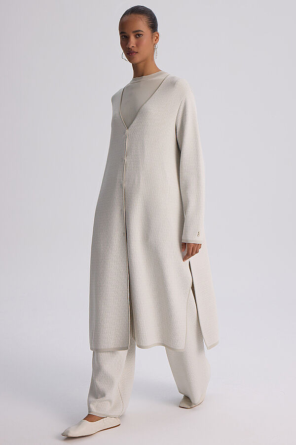 Minimal Desenli Bol Paça Touch Me Pantolon Taş - 3