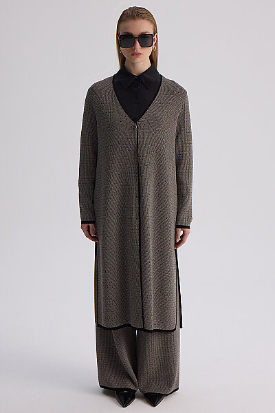 Minimal Desenli Bol Paça Touch Me Pantolon Siyah - 5
