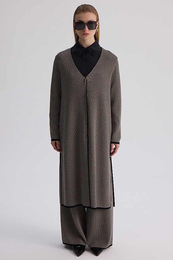 Minimal Desenli Bol Paça Touch Me Pantolon Siyah - 5