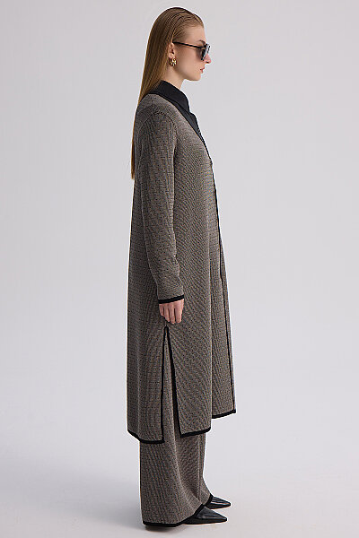 Minimal Desenli Bol Paça Touch Me Pantolon Siyah - 6