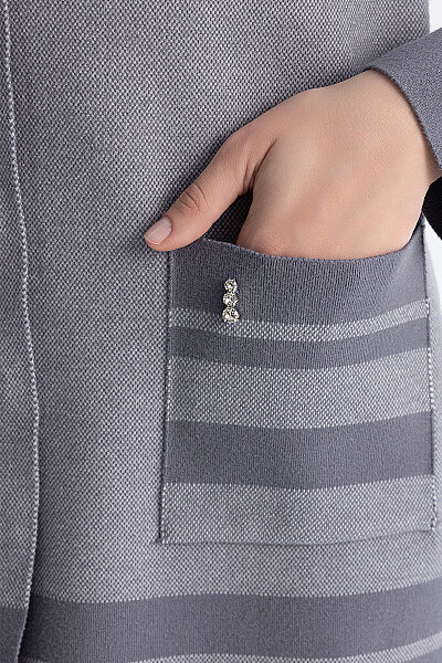 Düz Renk Geniş Paça Touch Me Pantolon Kurşun - 4