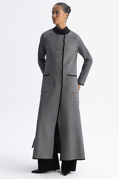 Düz Renk Geniş Paça Touch Me Pantolon Siyah - 3