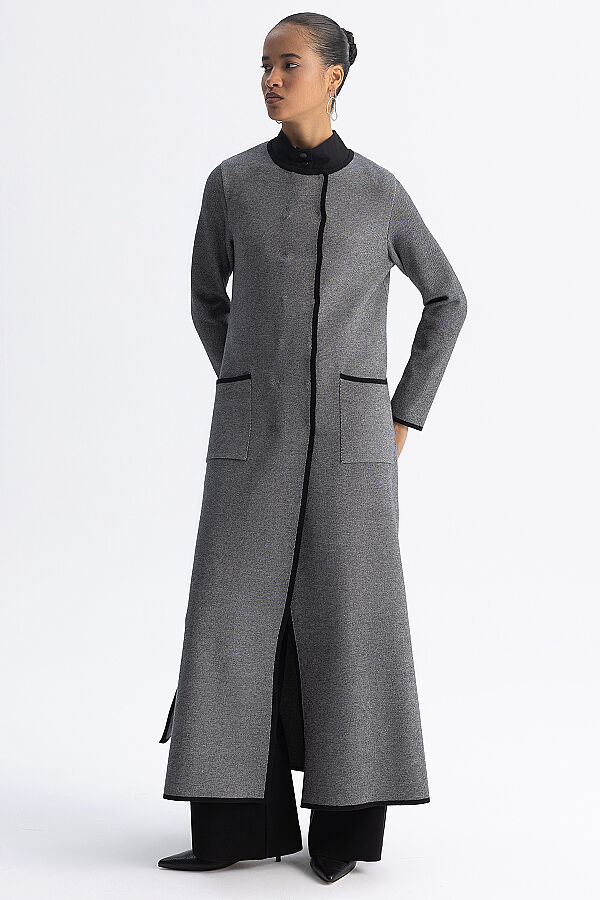Düz Renk Geniş Paça Touch Me Pantolon Siyah - 3