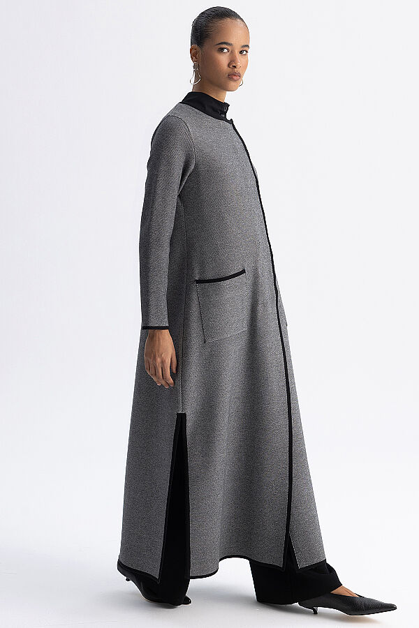 Düz Renk Geniş Paça Touch Me Pantolon Siyah - 5