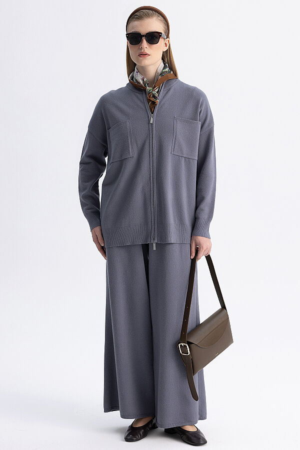 Rahat Kesim Bol Paça Touch Me Pantolon Kurşun - 2