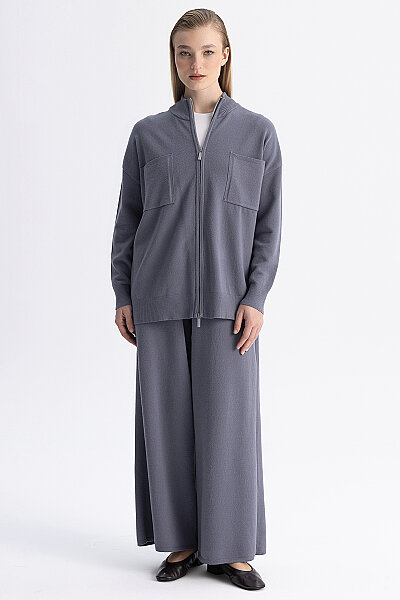 Rahat Kesim Bol Paça Touch Me Pantolon Kurşun - 3