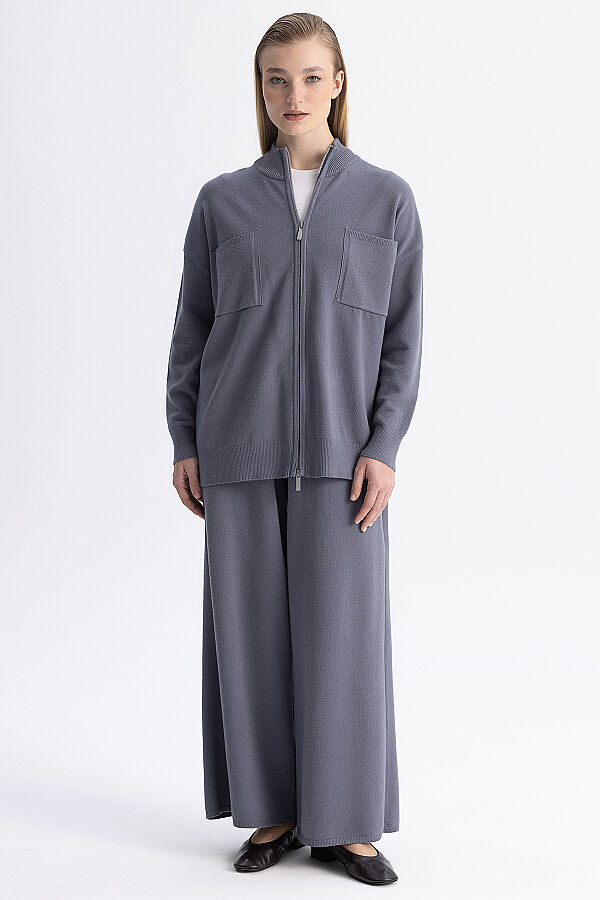 Rahat Kesim Bol Paça Touch Me Pantolon Kurşun - 3