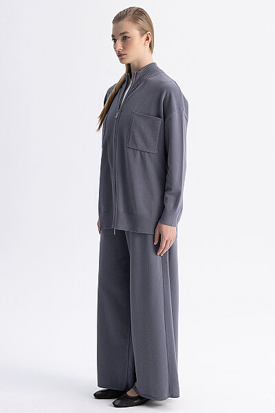 Rahat Kesim Bol Paça Touch Me Pantolon Kurşun - 10