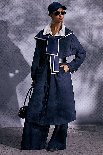 Geniş Paça Denim Pantolon Lacivert - 5