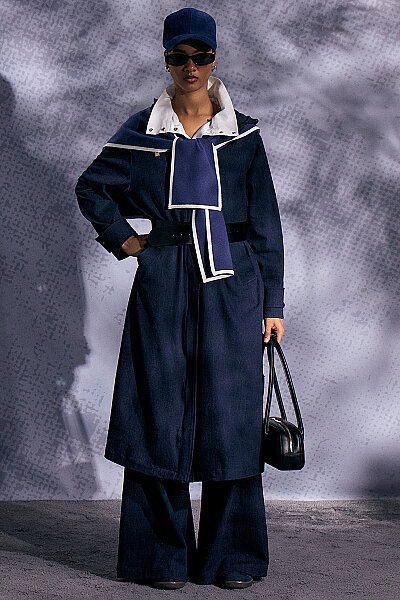 Geniş Paça Denim Pantolon Lacivert - 8