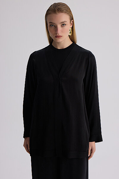 Geniş Paça Klasik Pantolon Siyah - 3