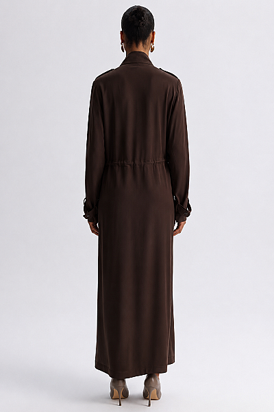 Geniş Paça Klasik Pantolon Kahverengi - 4