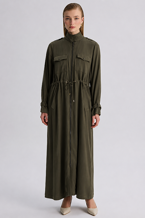 Geniş Paça Klasik Pantolon Haki - 1