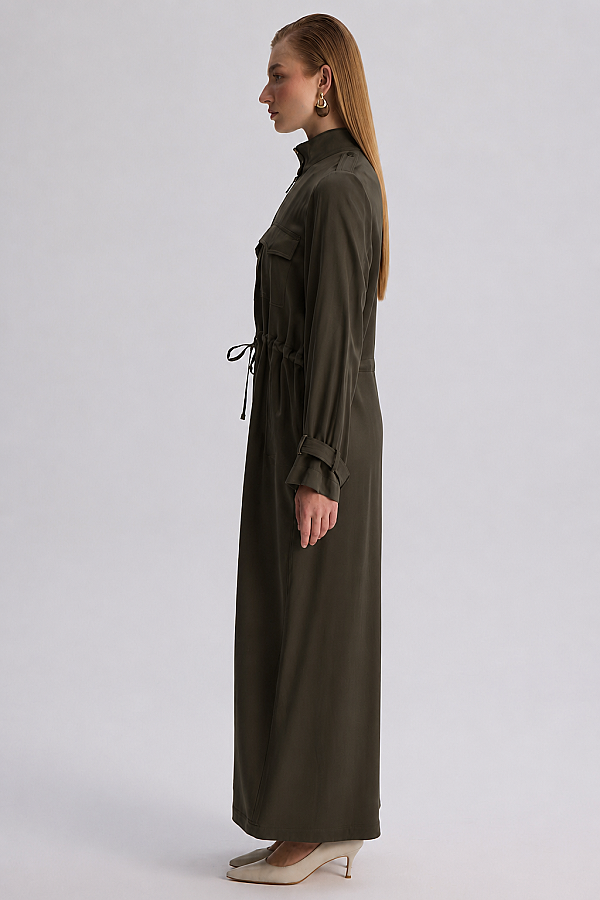 Geniş Paça Klasik Pantolon Haki - 3