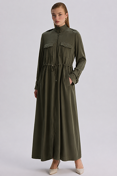 Geniş Paça Klasik Pantolon Haki - 2