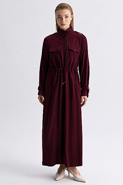 Geniş Paça Klasik Pantolon Bordo 