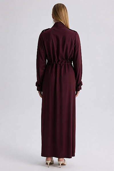Geniş Paça Klasik Pantolon Bordo - 4
