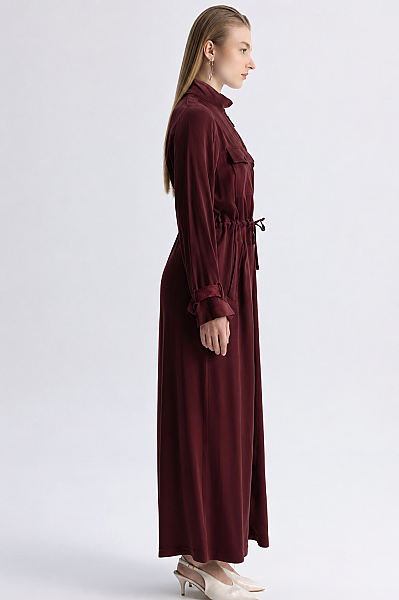 Geniş Paça Klasik Pantolon Bordo - 3