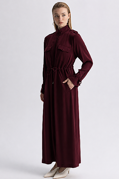 Geniş Paça Klasik Pantolon Bordo - MISS DALIDA (1)