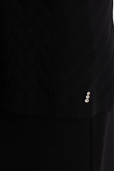 Zigzag Desenli Triko Ceket Siyah - 6