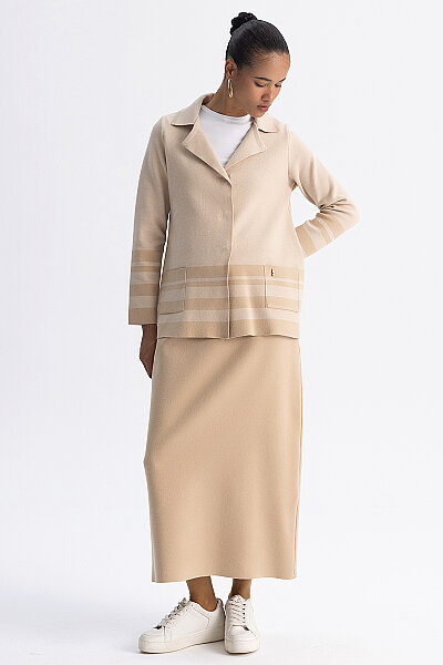  Kontrast Renkli Touch Me Ceket Camel - MISS DALIDA (1)