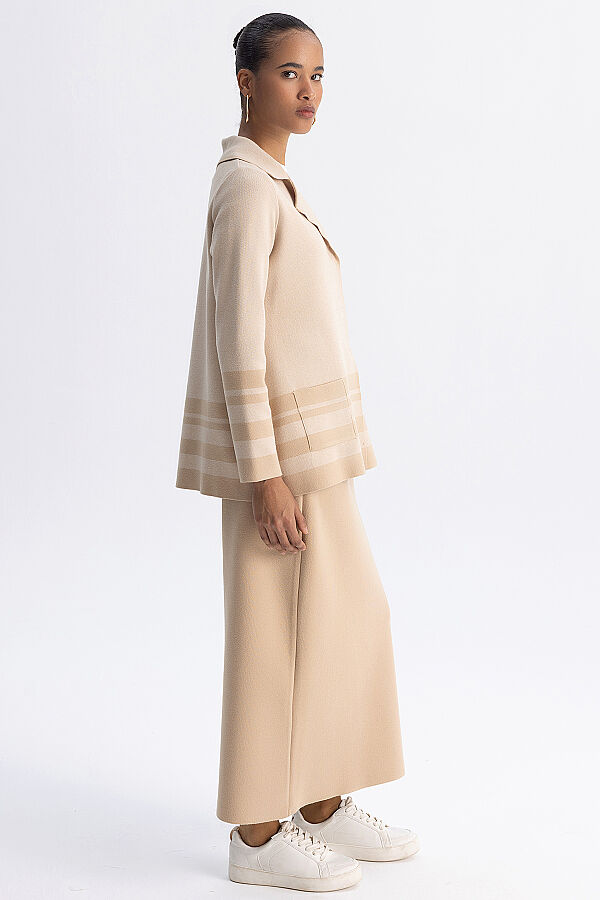  Kontrast Renkli Touch Me Ceket Camel - 9