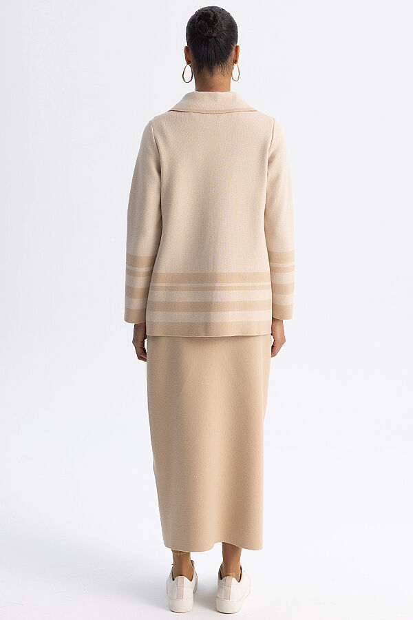  Kontrast Renkli Touch Me Ceket Camel - 11