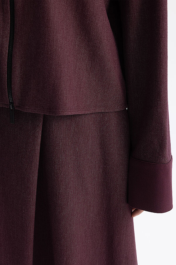 Önü Cepli Fermuarlı Touch Me Ceket Bordo - 5