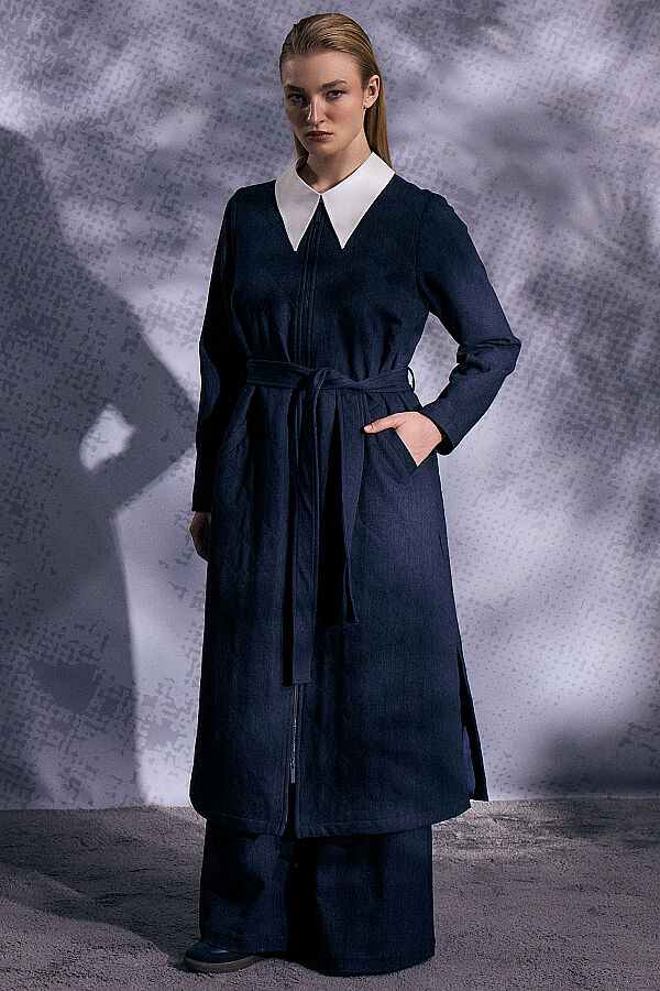Triko Astarlı Denim Kap Lacivert - 2