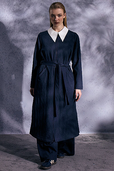 Triko Astarlı Denim Kap Lacivert - 3