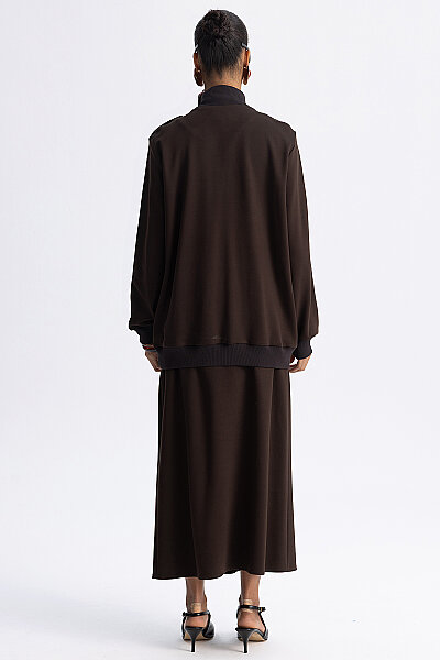  Modern Kesim Apolet Detaylı Ceket Kahverengi - 5