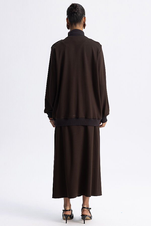  Modern Kesim Apolet Detaylı Ceket Kahverengi - 5