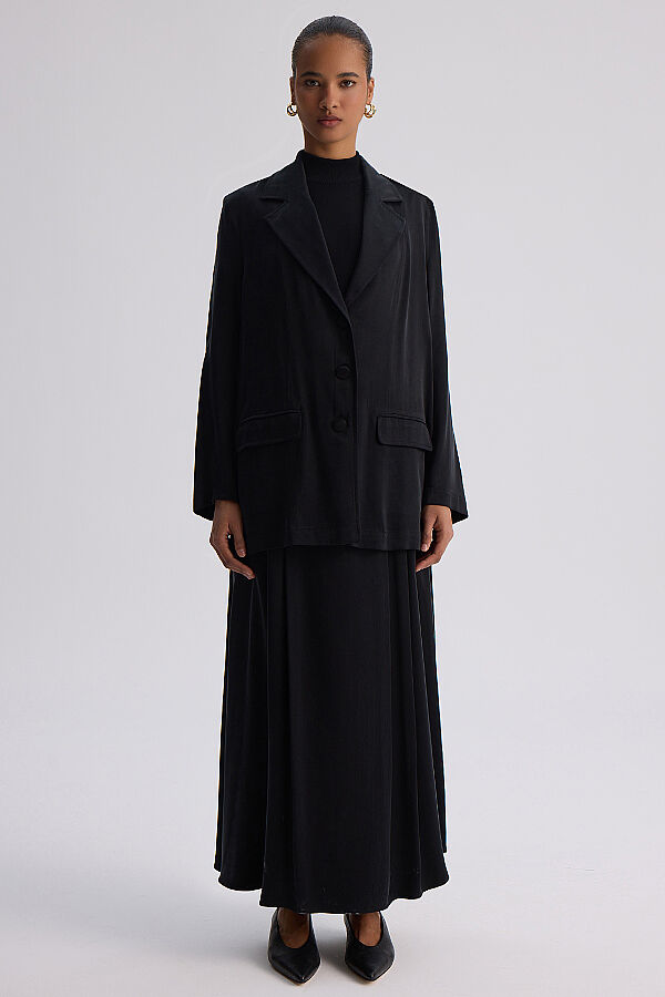 Modern Siluetli Blaze Ceket Siyah - 6
